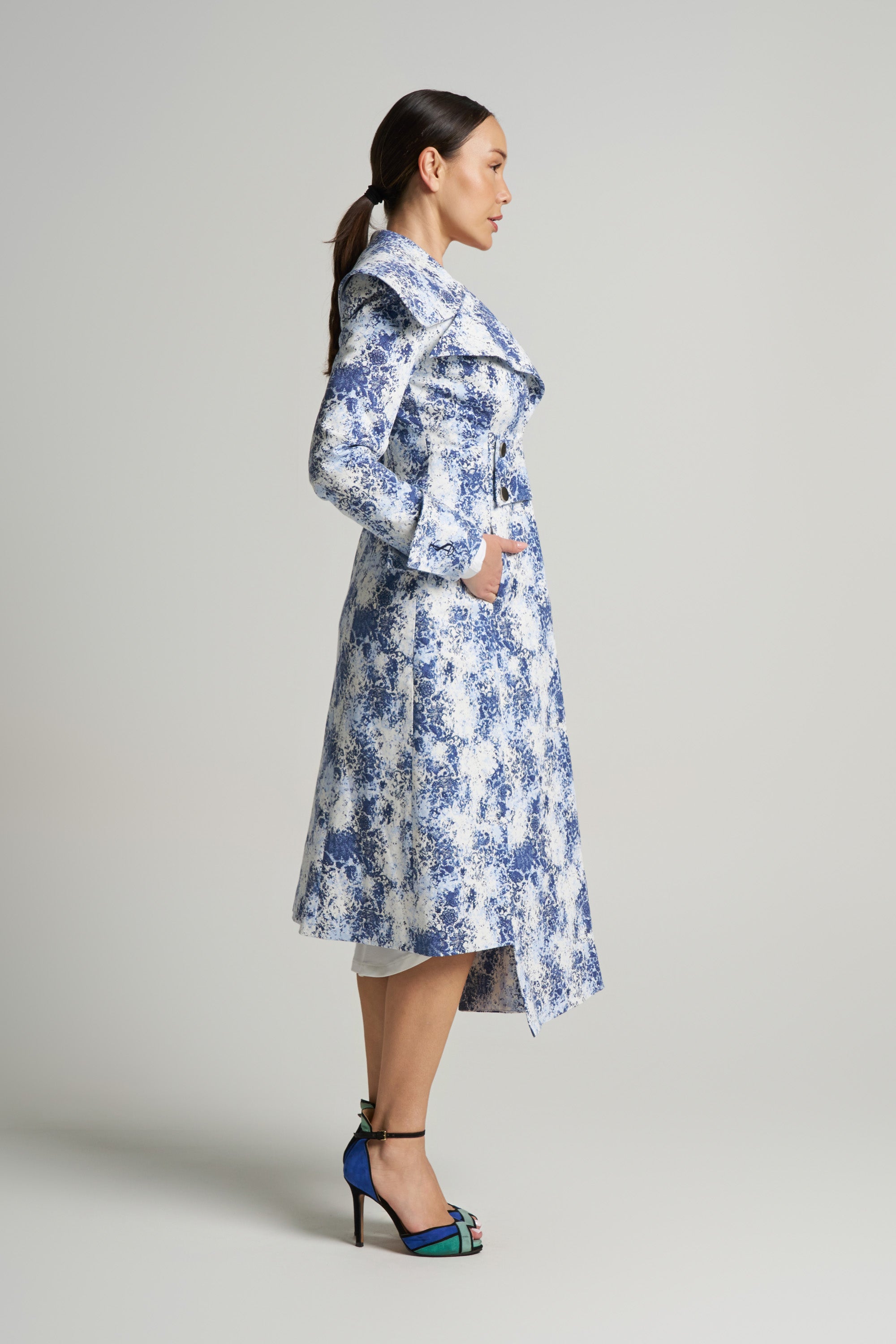 Eliza Tailored Jacket - Azure Marble