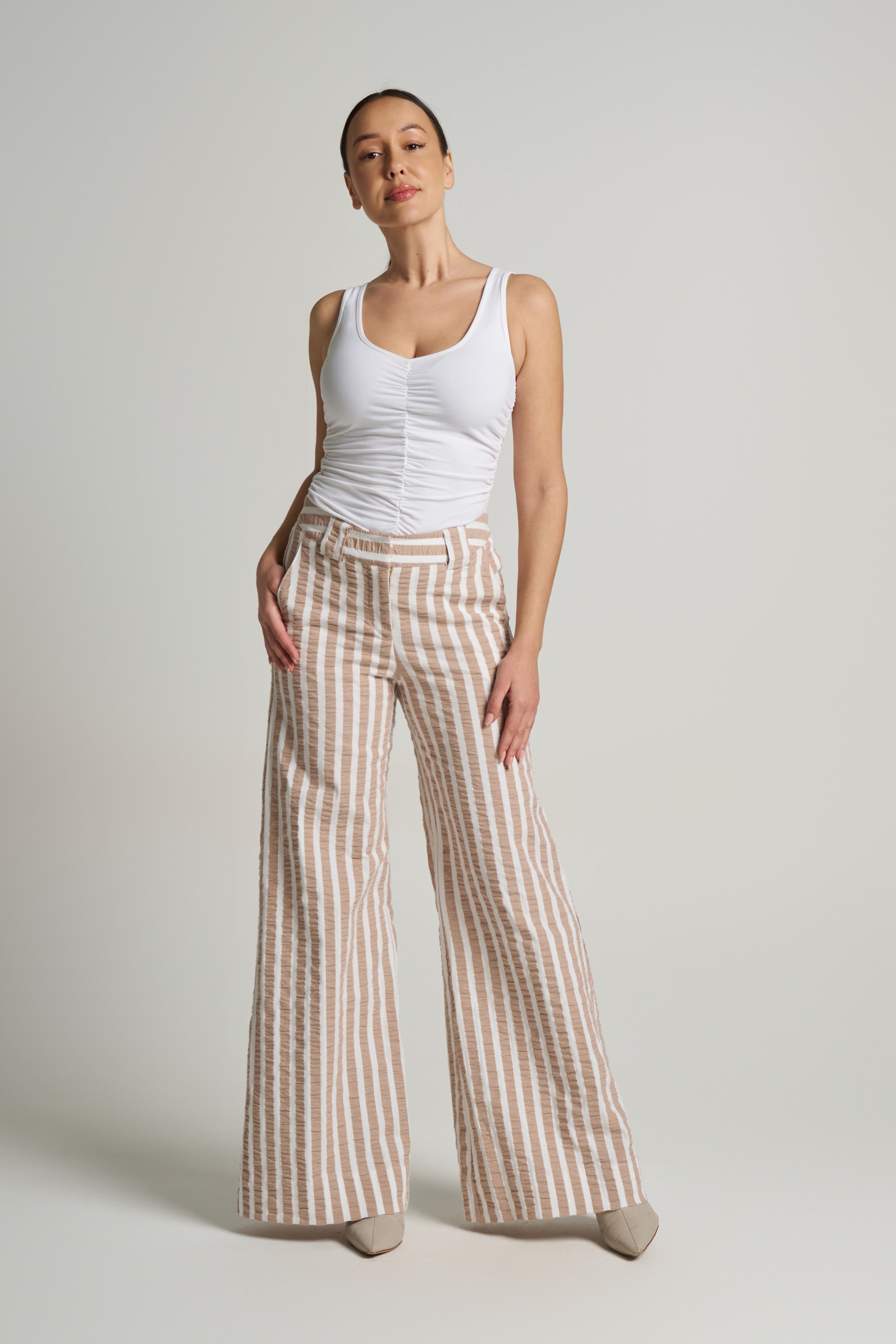 Maddix Wide Leg Pant - Sandstone