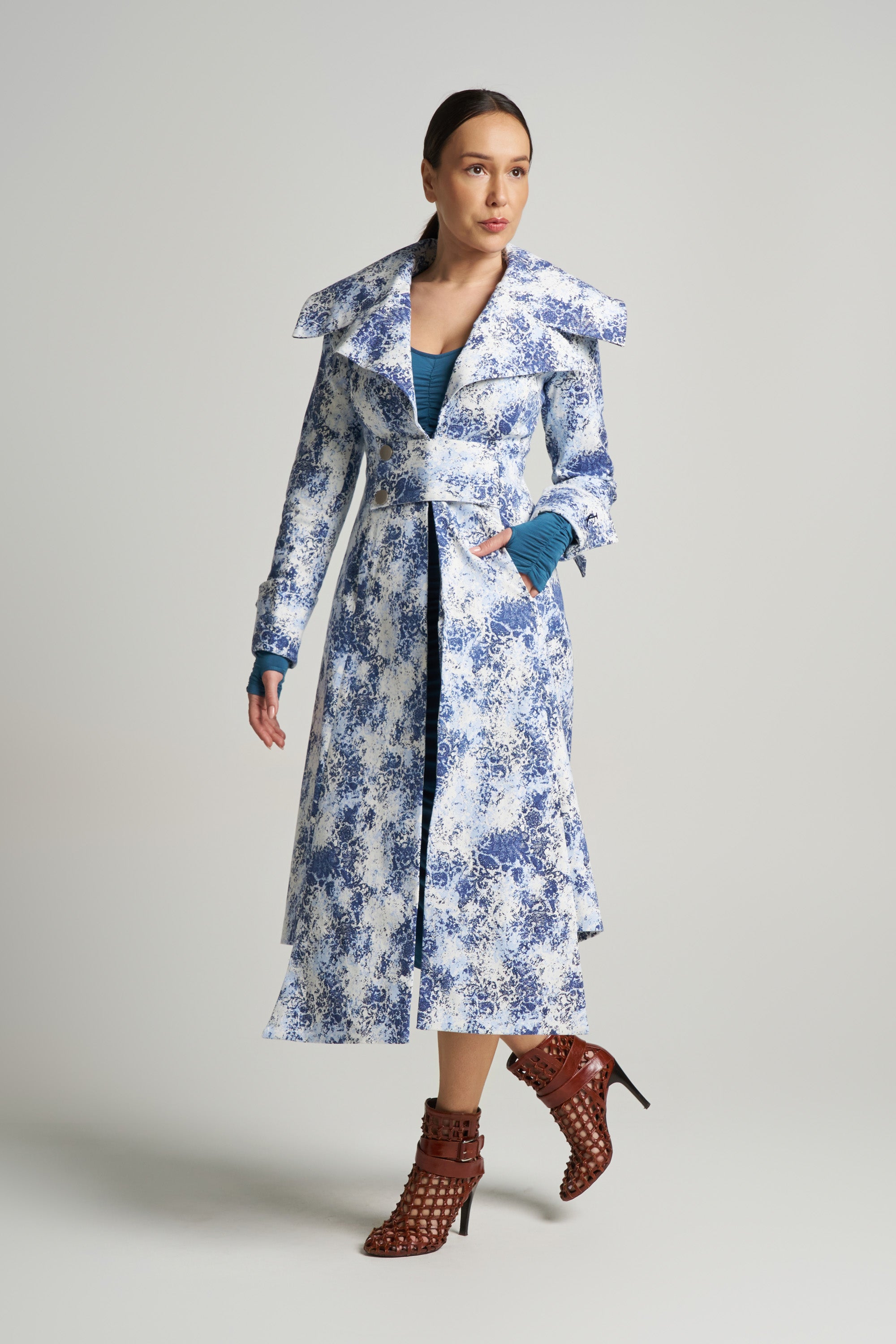 Eliza Tailored Jacket - Azure Marble